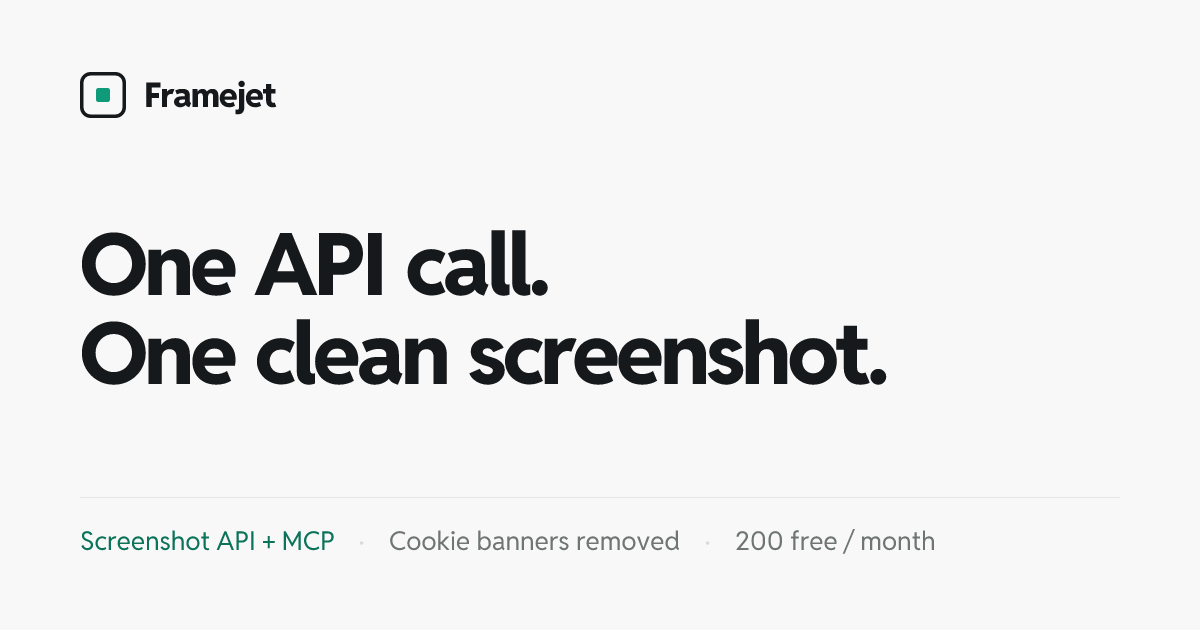 I built a screenshot API that strips cookie banners and chat widgets before capturing